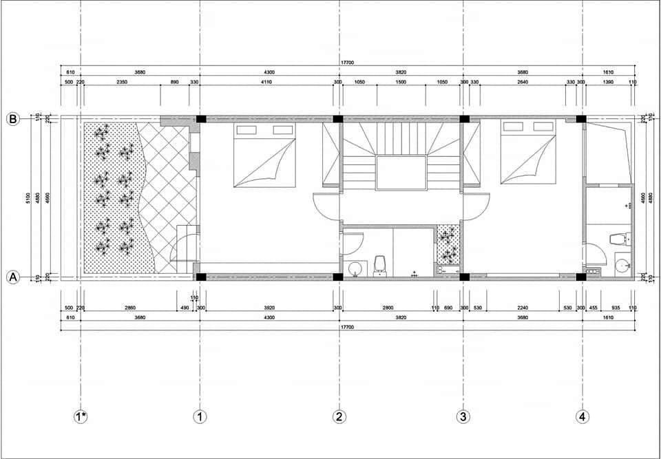 Mẫu nhà phố 4 tầng mặt tiền 5m