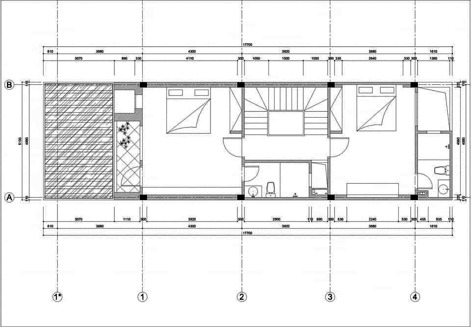 Mẫu nhà phố 4 tầng mặt tiền 5m