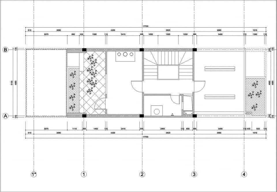 Mẫu nhà phố 4 tầng mặt tiền 5m